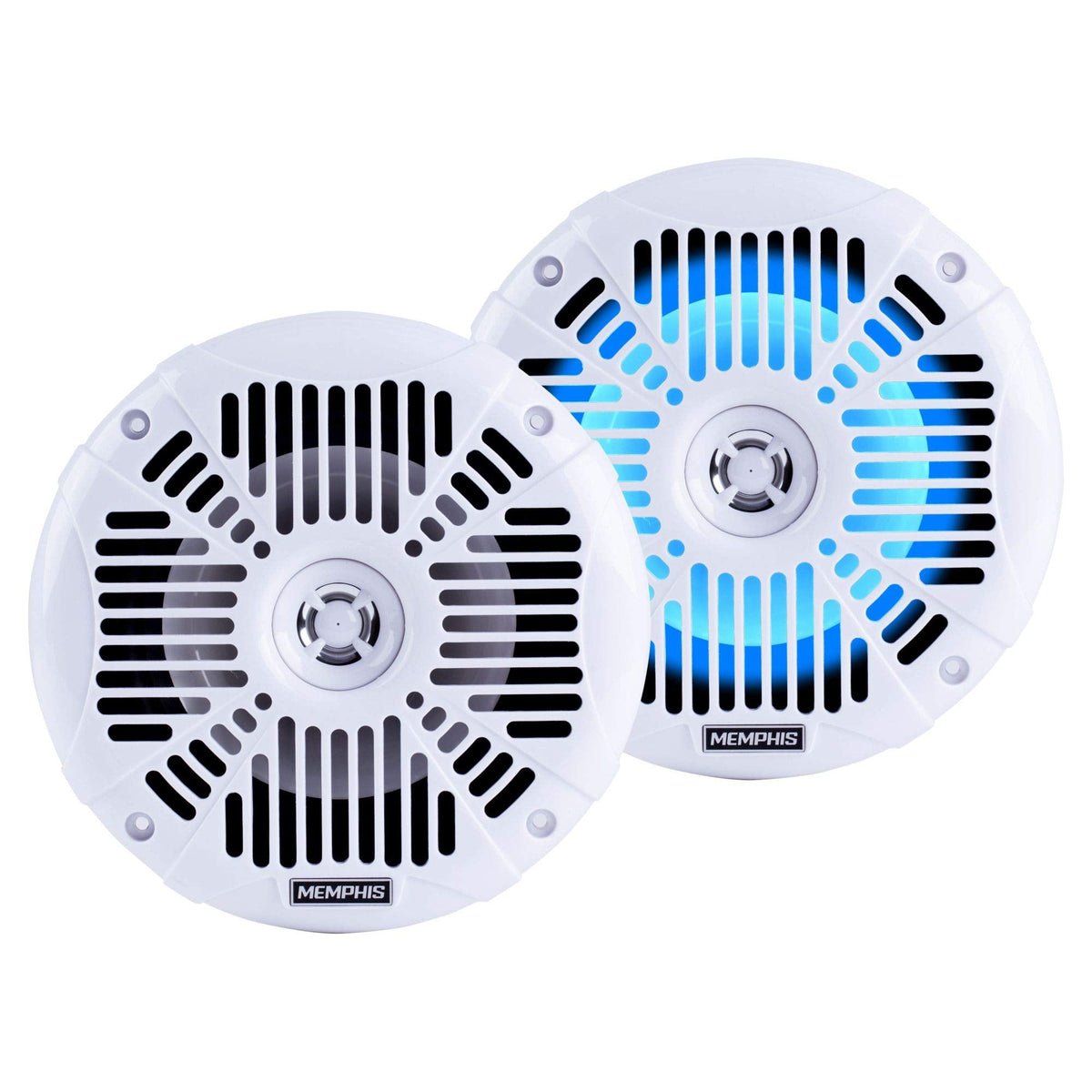 Memphis MXA602SLB MXA OEM Fit 6.5" Marine Grade Coaxial Speakers, Black with Blue LED - Pair