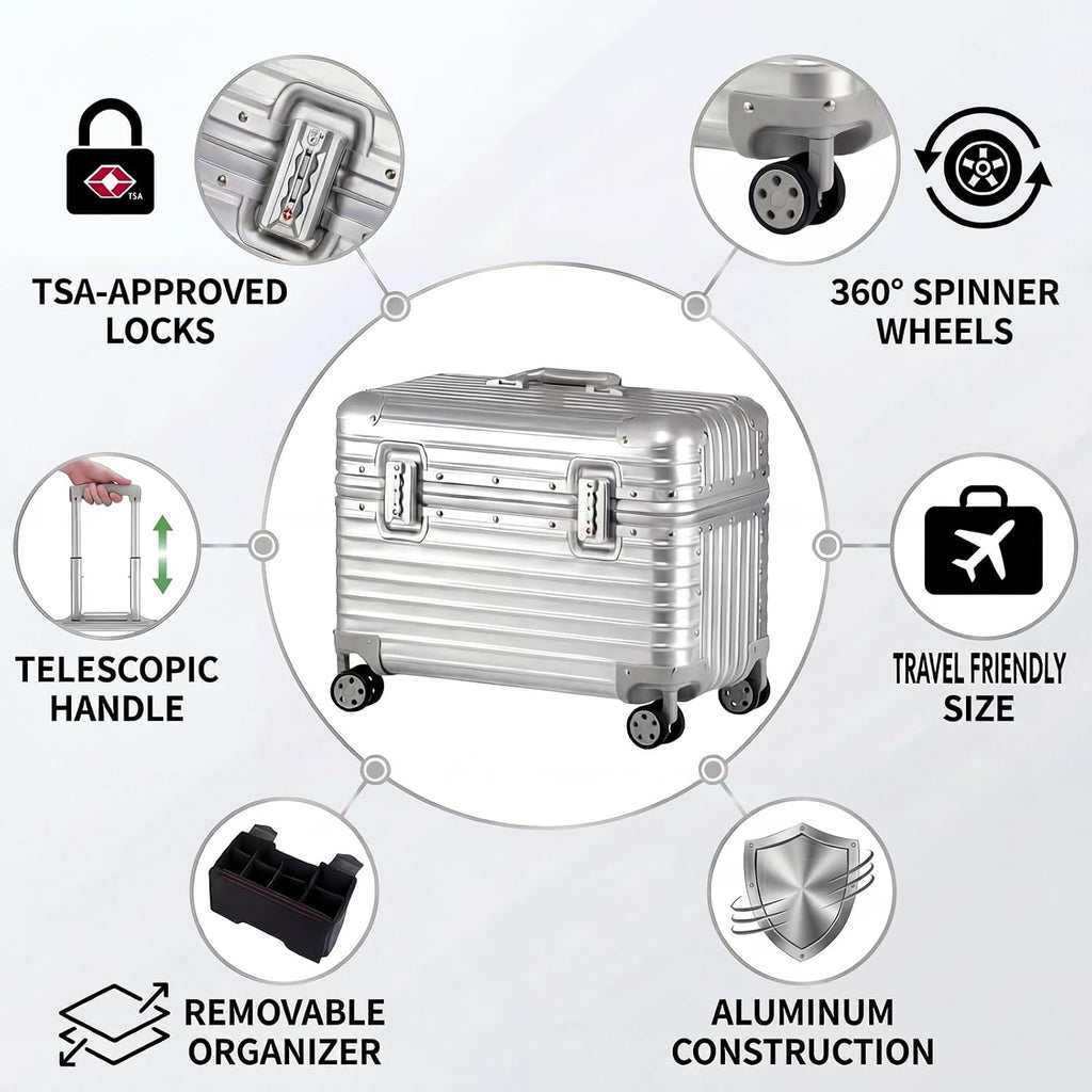 Full Aluminum Rolling Camera Bag 18" Camera Case