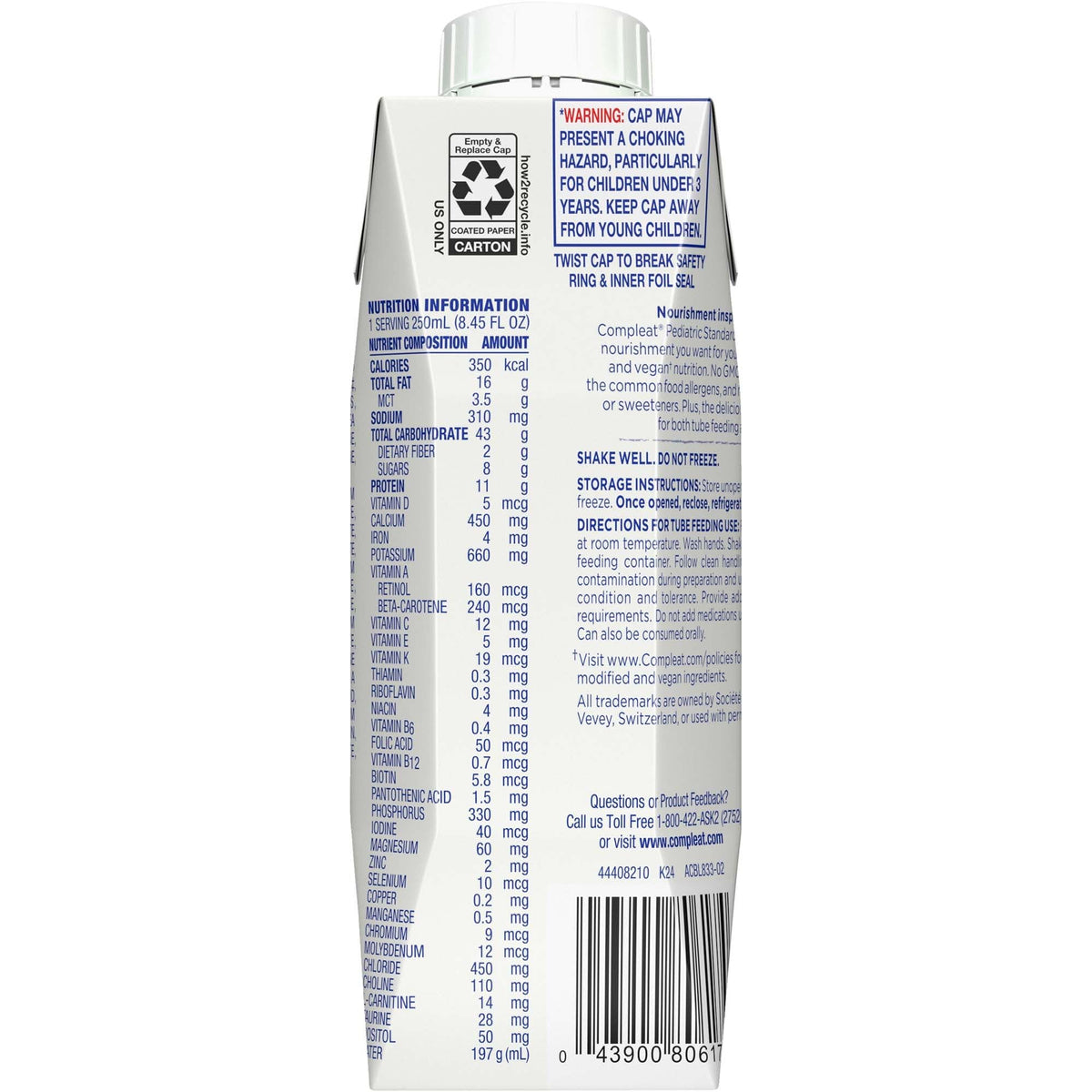 Compleat Pediatric Standard 1.4mL, Tube Feeding Formula, 24 Pack
