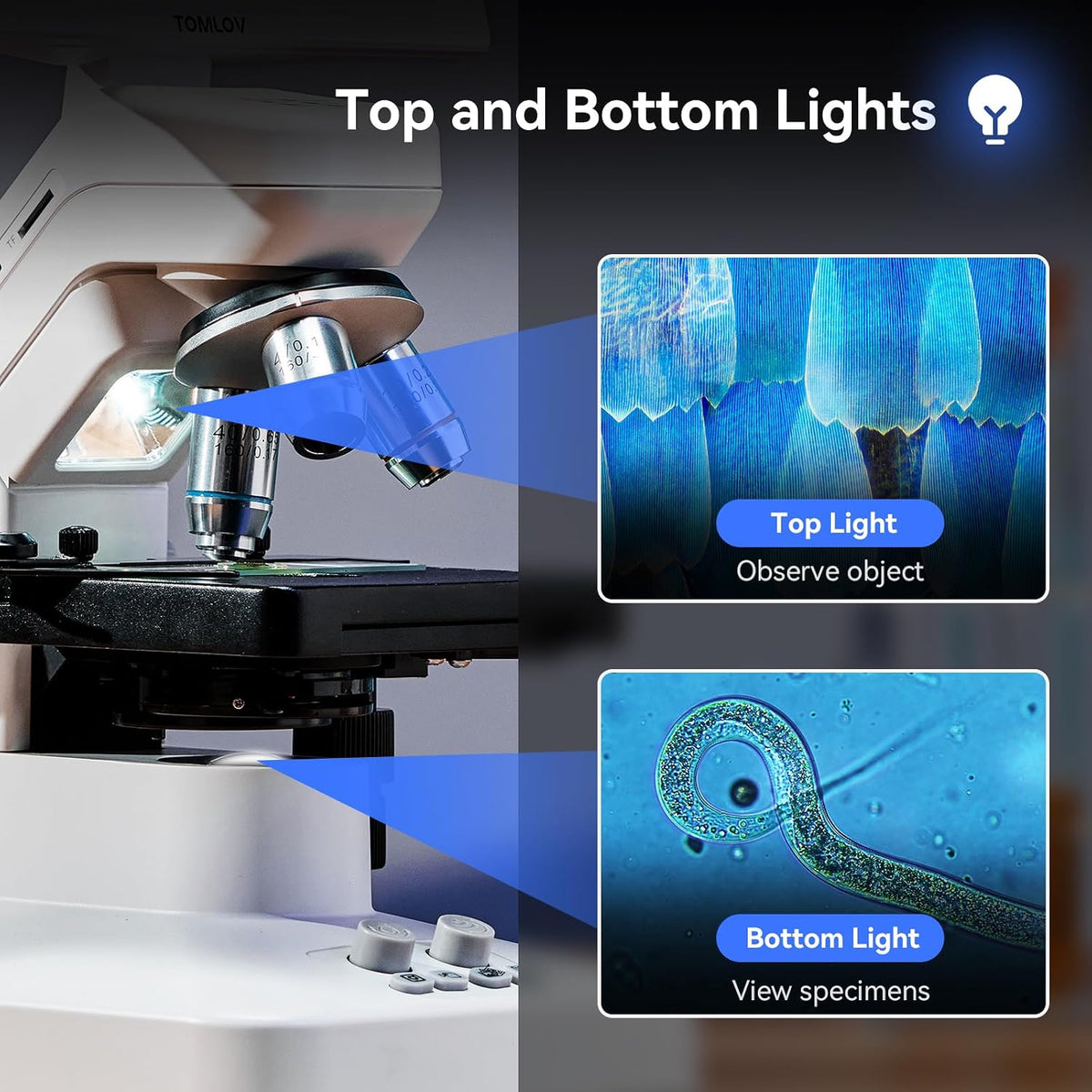 TOMLOV DM301 Max Microscope for Kids Students Adults, Science Experiments