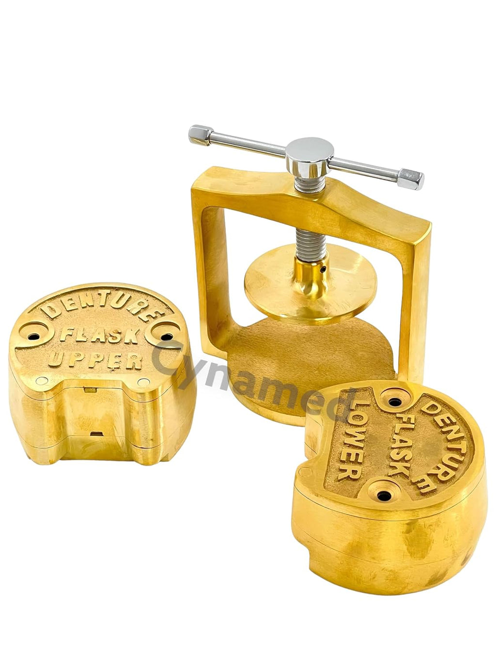 Premium Dental Laboratory Single LAB Press Compress W/Two Brass Denture Flask (CYNAMED)