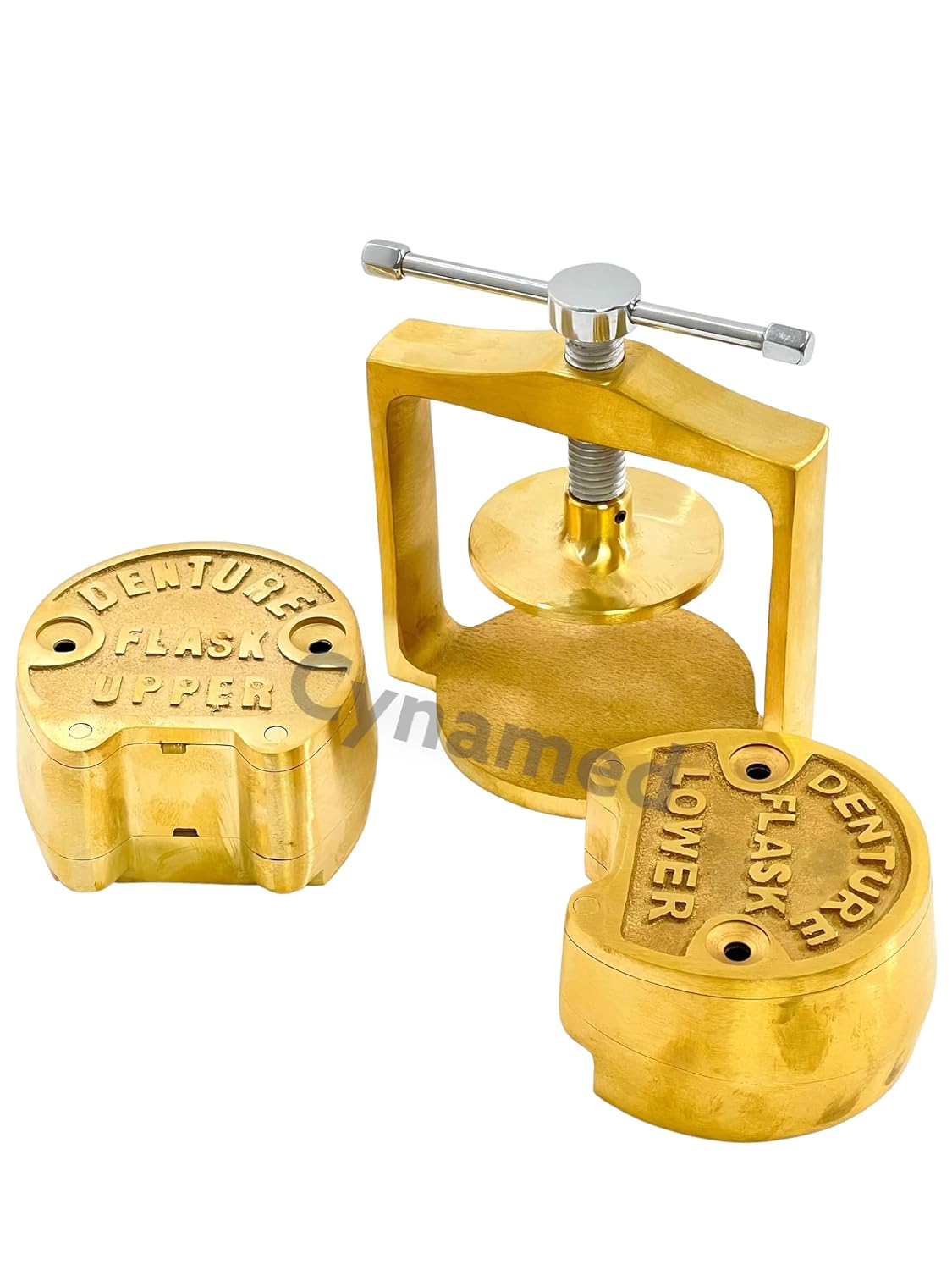 Premium Dental Laboratory Single LAB Press Compress W/Two Brass Denture Flask (CYNAMED)