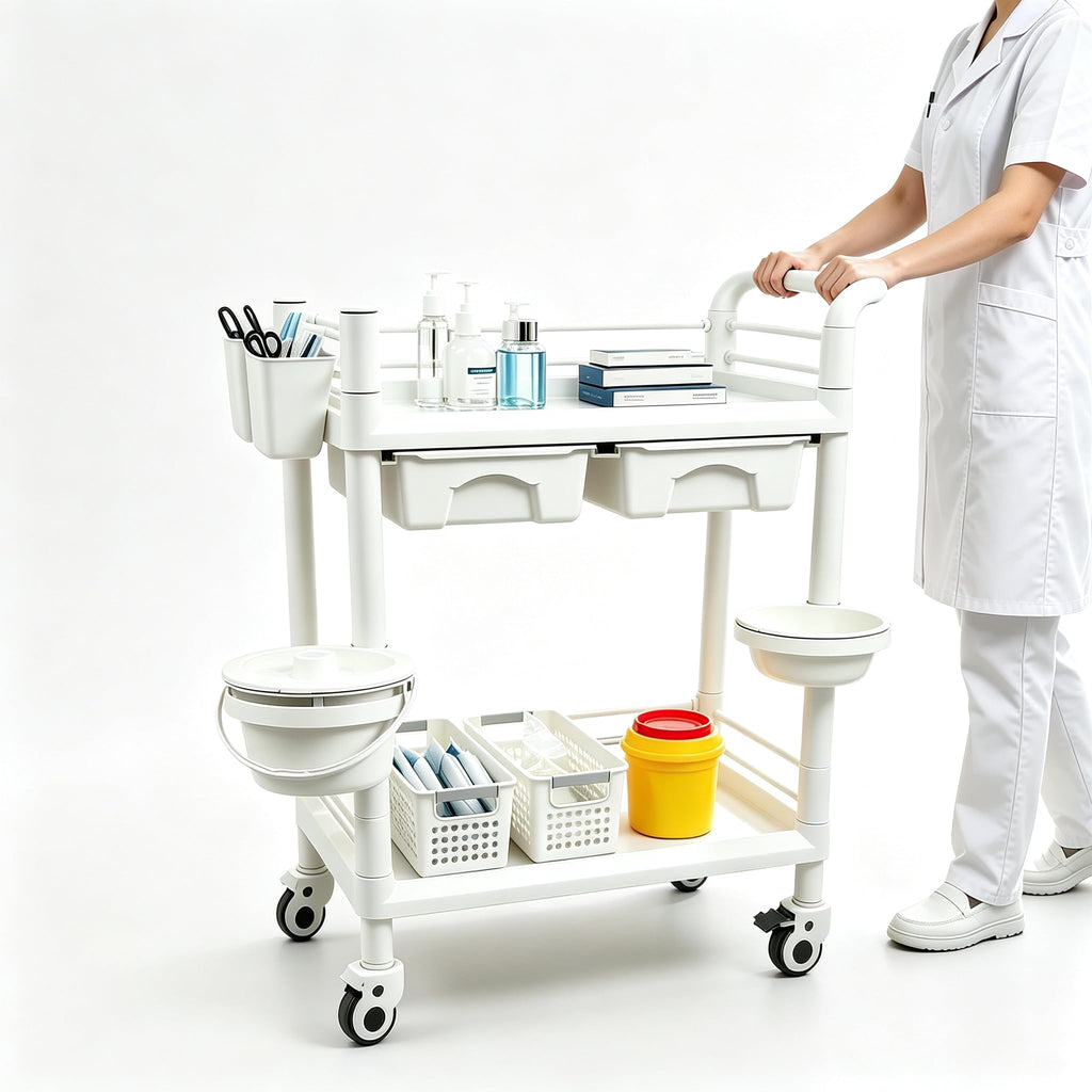 3-Tier Medical Mobile Trolley Cart