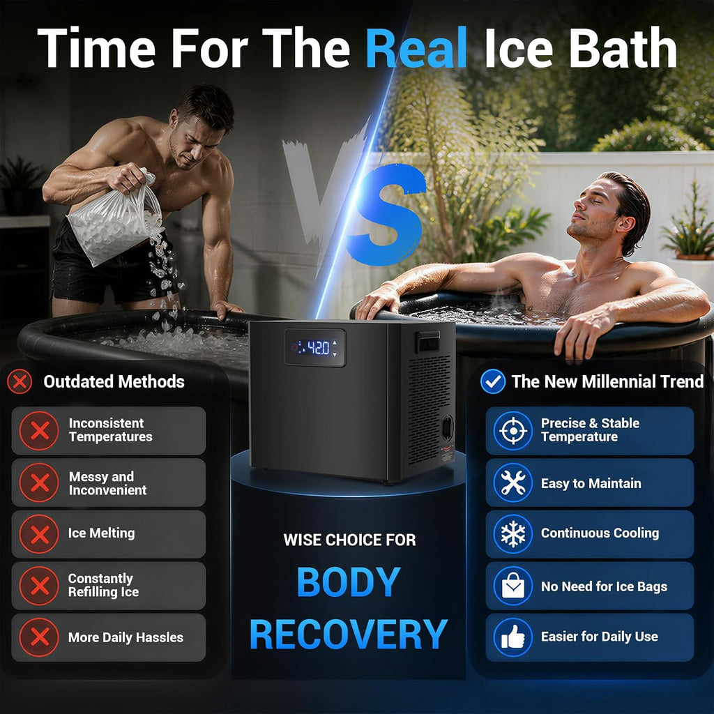 Cold Plunge Chiller for Ice Bath Tub, 1/3HP Water Chiller, Built-in Filter