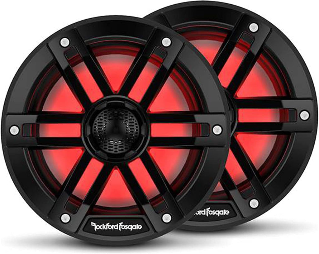 Rockford Fosgate - Two Pairs of M1-65B Black Marine 6.5" Coaxial with M2D2-10IB 10" Black Infinite Baffle Sub and PM1000X5 5-Channel Amplifier