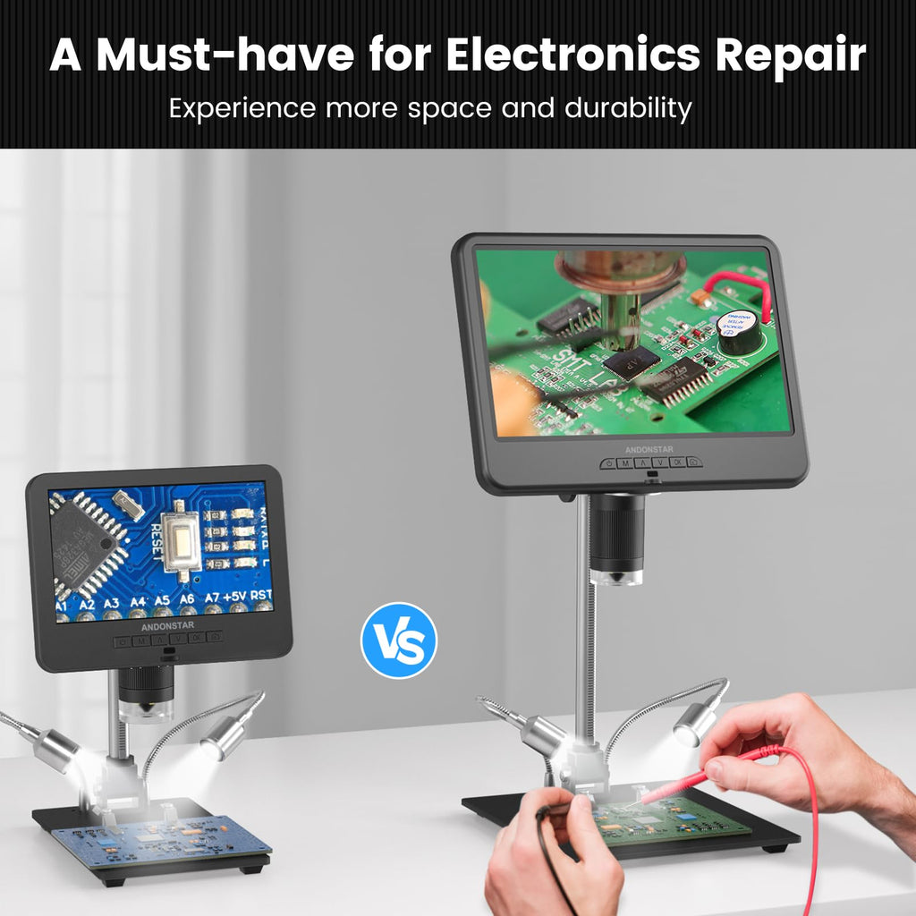 Andonstar AD109 Digital Microscope with 10.1" Screen for Soldering Repair