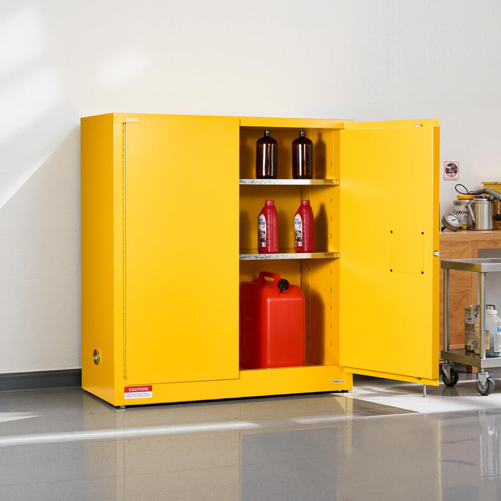 VEVOR Flammable Cabinet, 18" x 18" x 35", Yellow