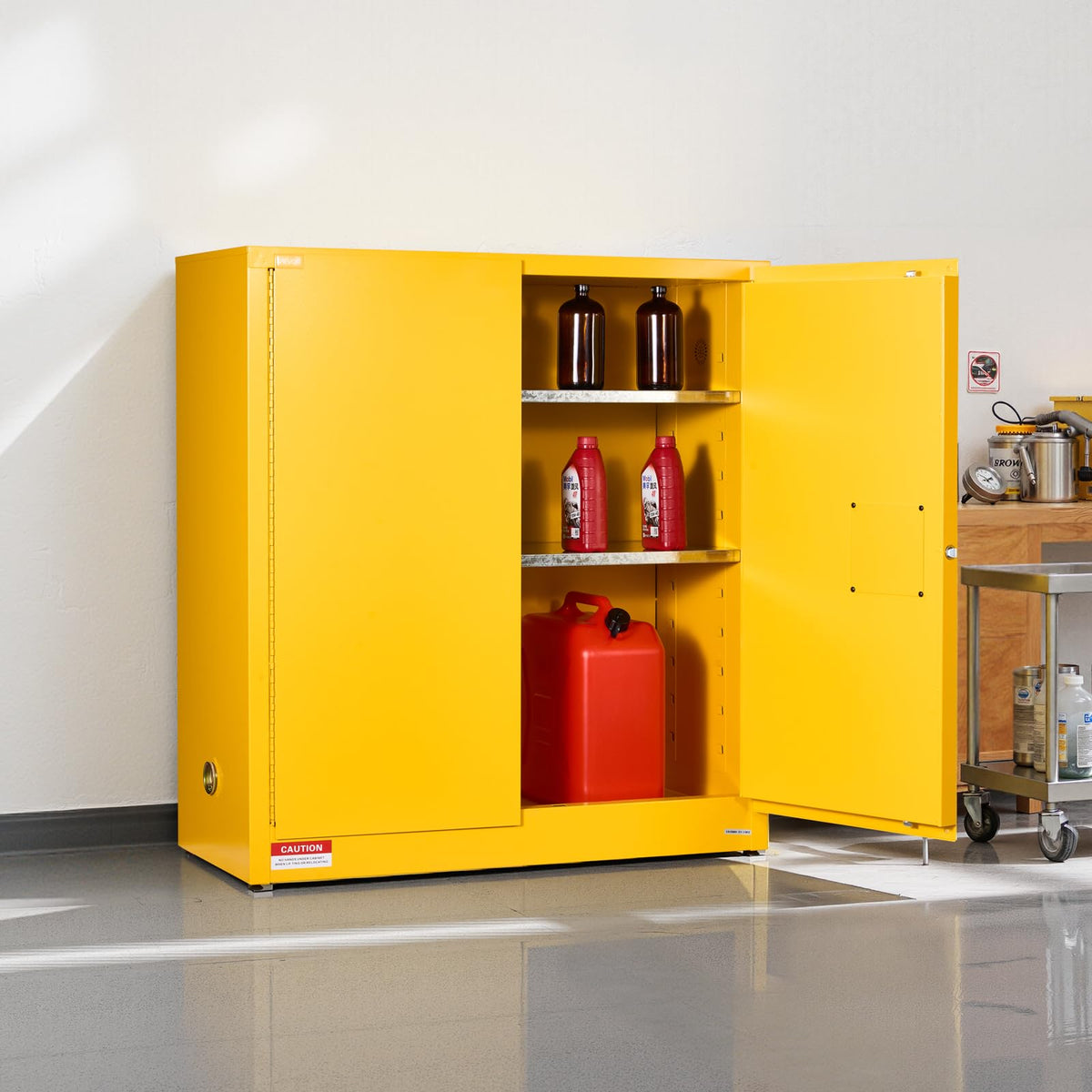 VEVOR Flammable Cabinet, 18" x 18" x 35", Yellow