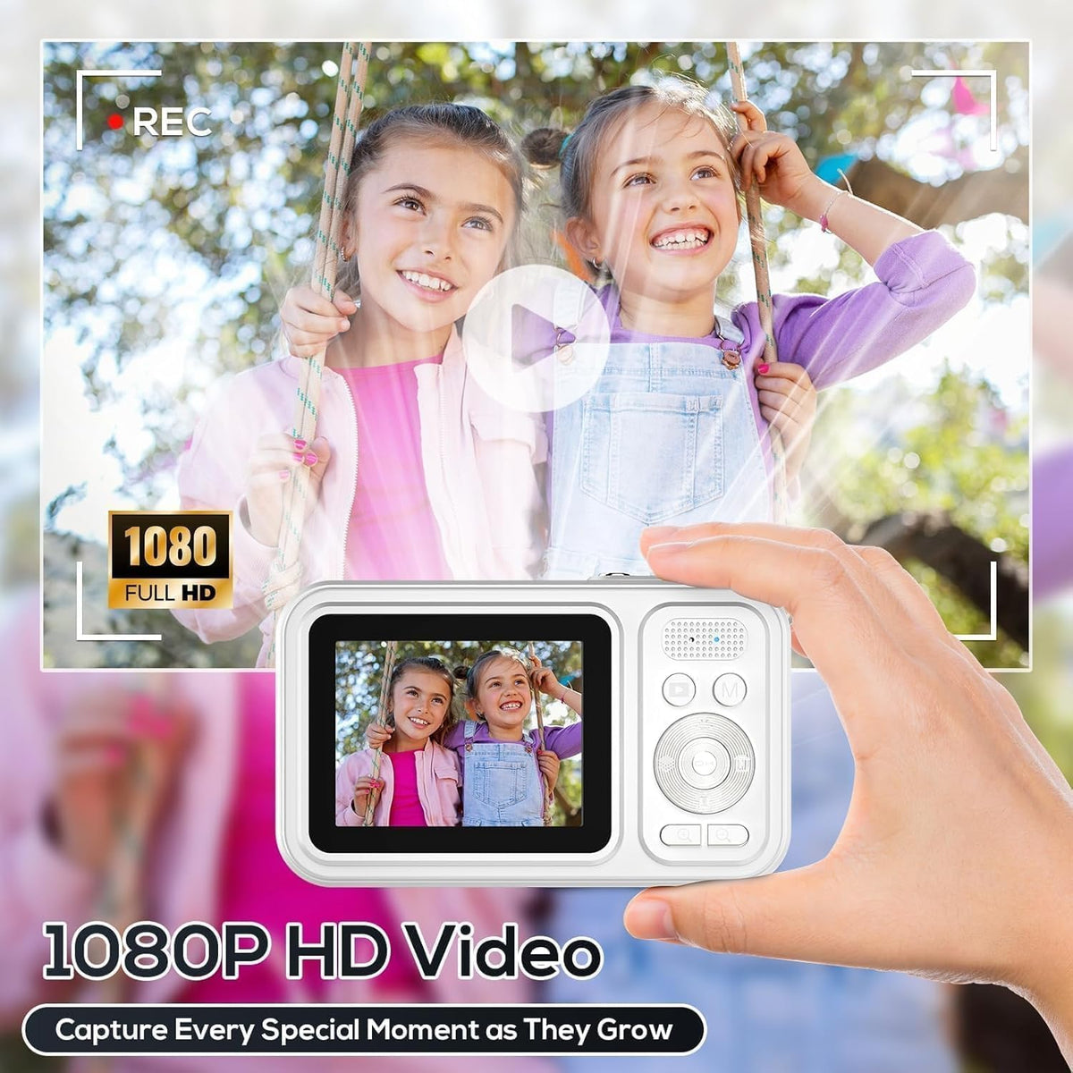 Digital Camera for Kids, 48MP FHD 1080P Point and Shoot Digital Cameras with 16X Zoom Anti-Shake