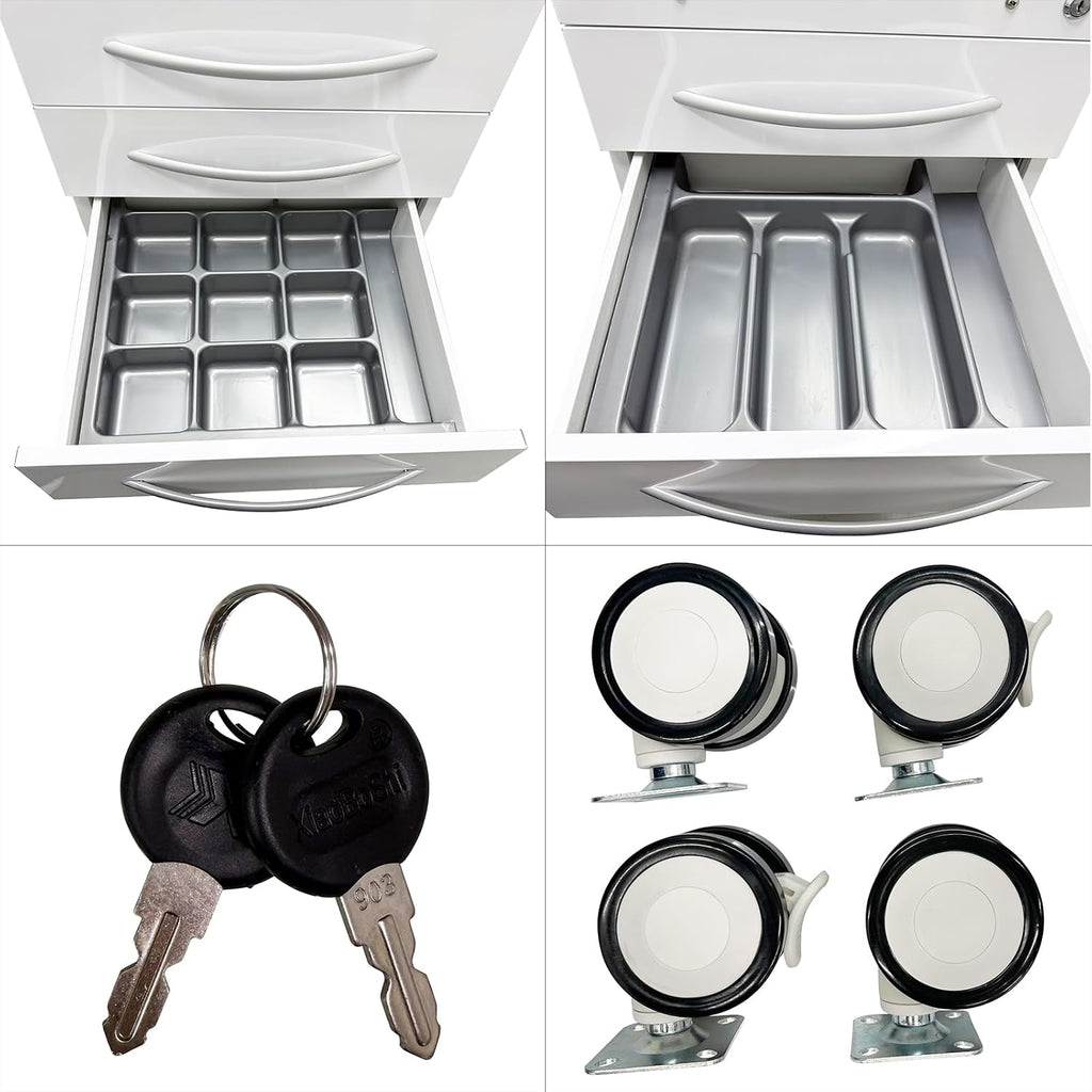 5 Drawer Office File Storage Dental Assistant's Mobile Cabinet