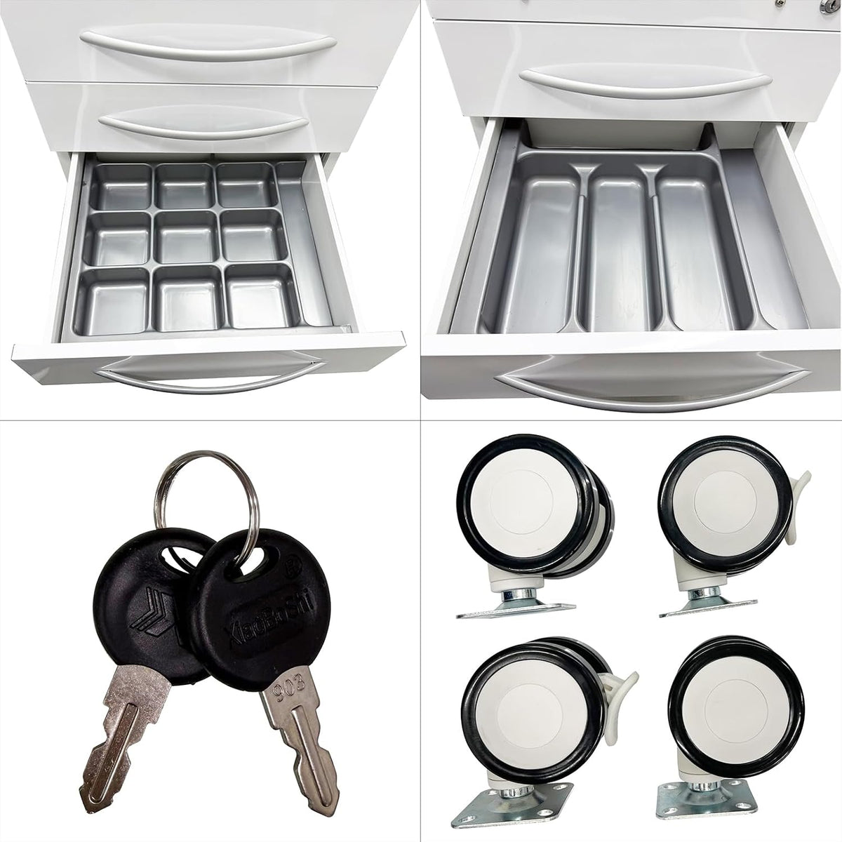 5 Drawer Office File Storage Dental Assistant's Mobile Cabinet