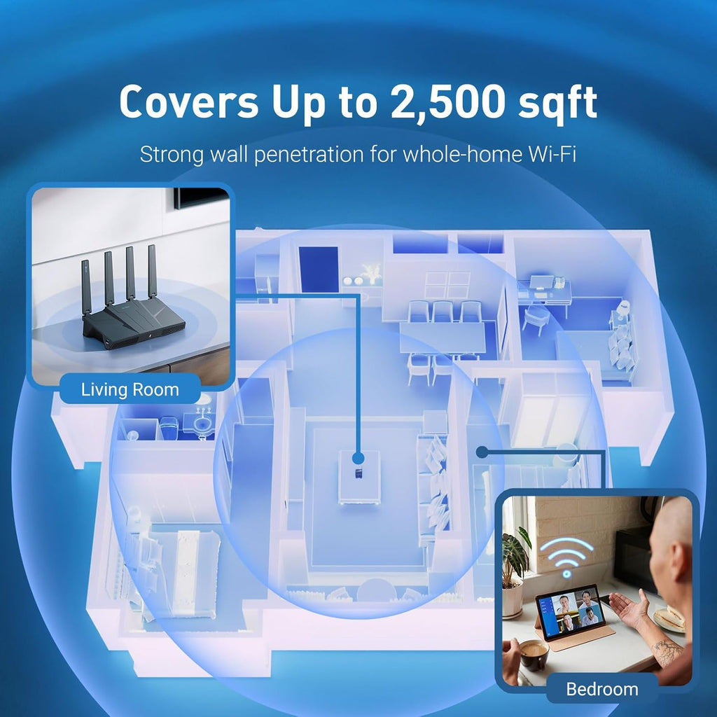 GL.iNet GL-BE6500 Flint 3e Wi-Fi 7 Router with VPN for Home and Gaming