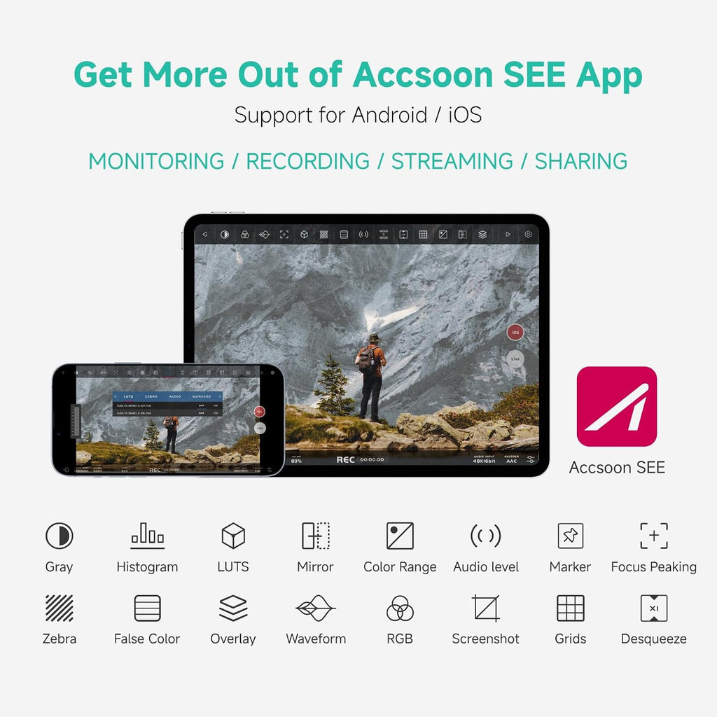 Accsoon CineView Nano Wireless Video Transmitter, 5G HDMI Camera Transmitter 1080p60 500ft Range 60ms Latency, Compatible with RS2/RS3/RS3 Pro/Switch/DSLR, Support iOS/Android 4 App Monitoring