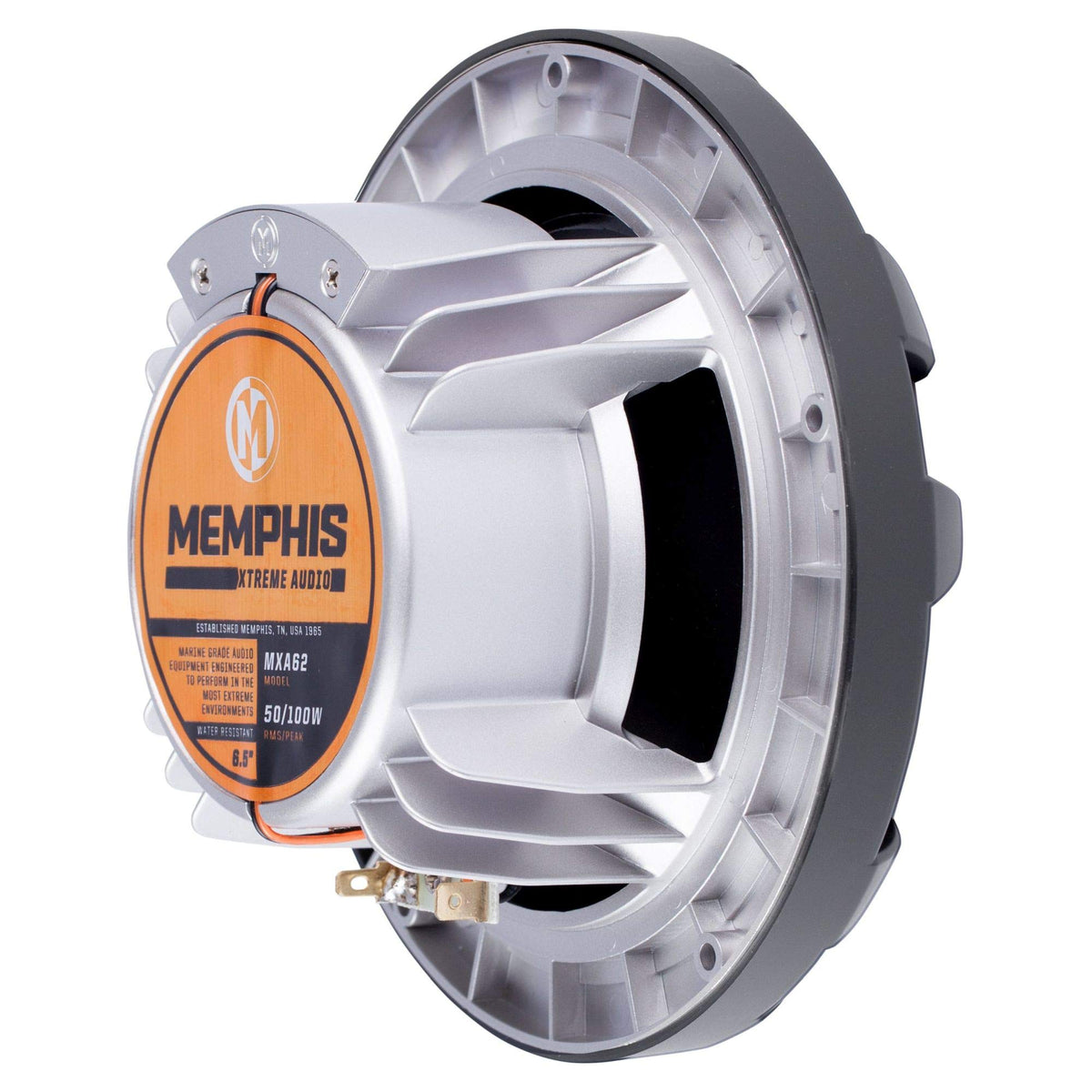Memphis MXA602SLB MXA OEM Fit 6.5" Marine Grade Coaxial Speakers, Black with Blue LED - Pair