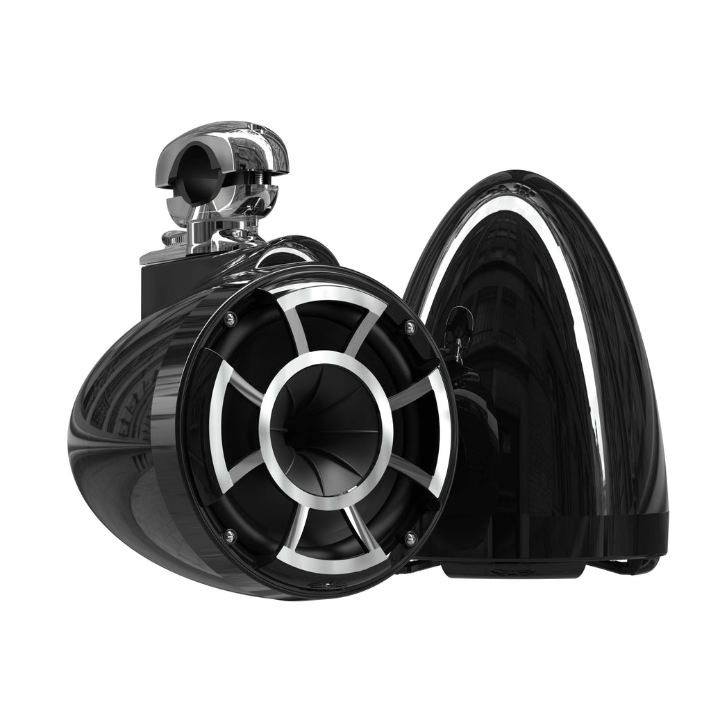 Wet Sounds REV 10 HD 10" Marine Tower Speakers, Black, Fixed Clamp Mount