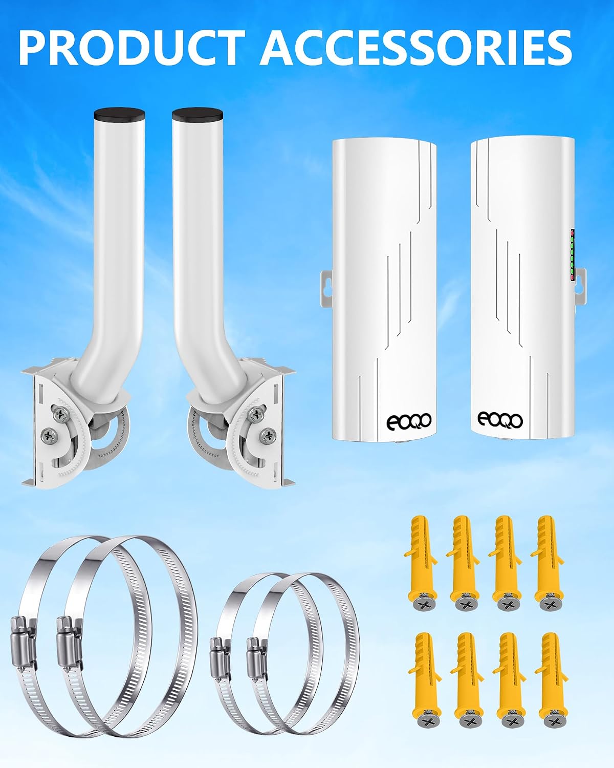 Point to Point Wireless Bridge with Mounts for Starlink Internet Extension, 1000Mbps 3KM 5.8G Network WiFi Extender with 14dBi Antenna for Starlink Mini, Gen 3 Router, Gigabit RJ45 LAN Port, 2-Pack