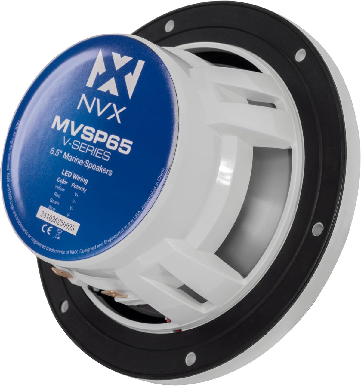 NVXÂ® Premium 6.5â Coaxial Speakers (Pair) White and Black Grilles Included