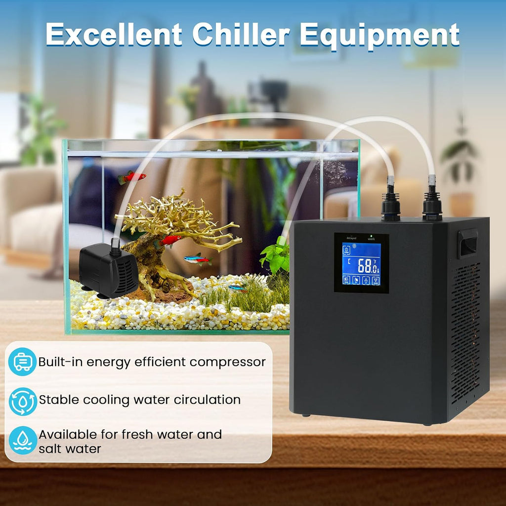 Aquarium Chiller 42 Gal, 1/10 HP Fish Tank Water Chiller Machine