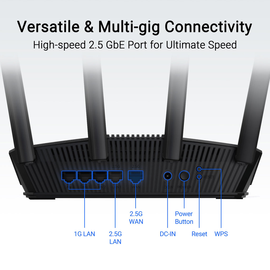 ASUS RT-BE82U WiFi 7 Router - Dual-Band, 6.5 Gbps, Mesh + VPN Compatible