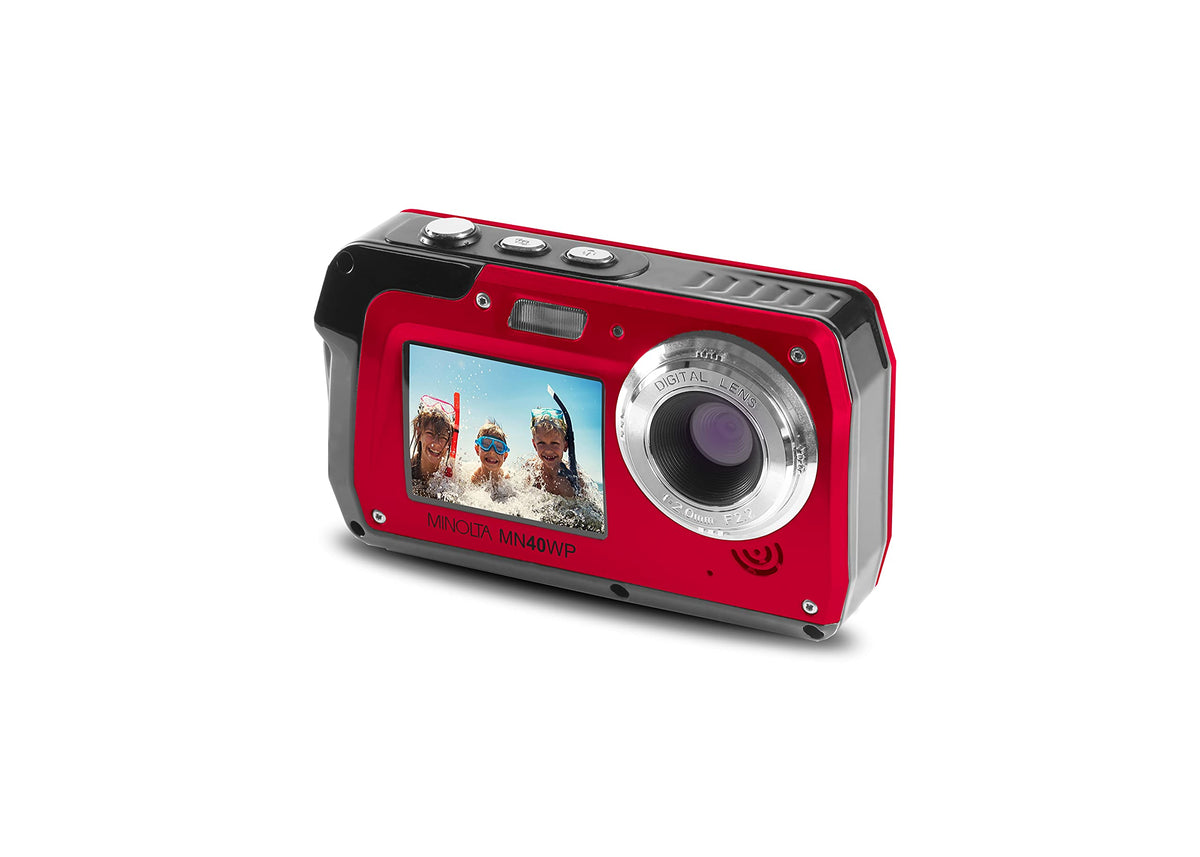 Minolta MN40WP 48MP QHD Dual LCD Screen Waterproof Camera, Blue