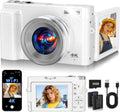 2026 Upgraded 64MP Digital Camera 4K WiFi 180Â° Flip Screen Autofocus, White