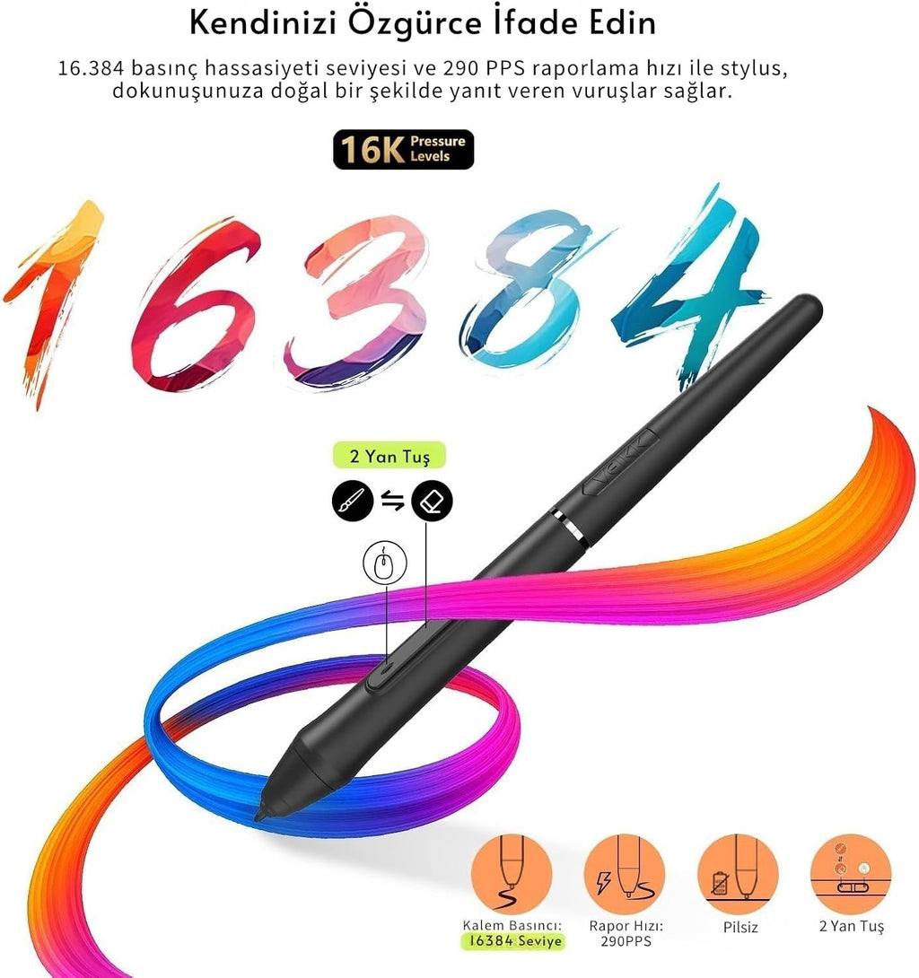 VEIKK VK430 Drawing Tablet 4x3 inch OSU Tablet,8192 Levels Pen Pressure