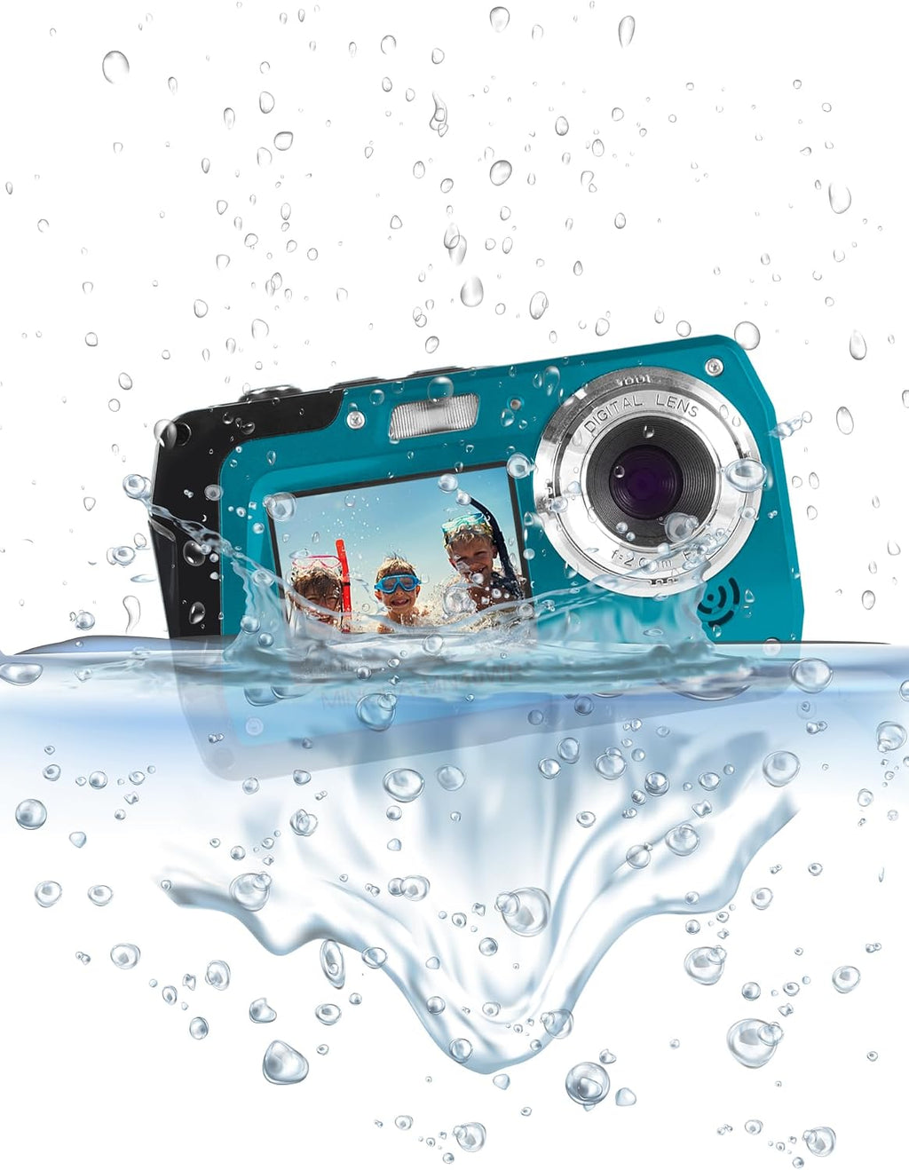 Minolta MN40WP 48MP QHD Dual LCD Screen Waterproof Camera, Blue