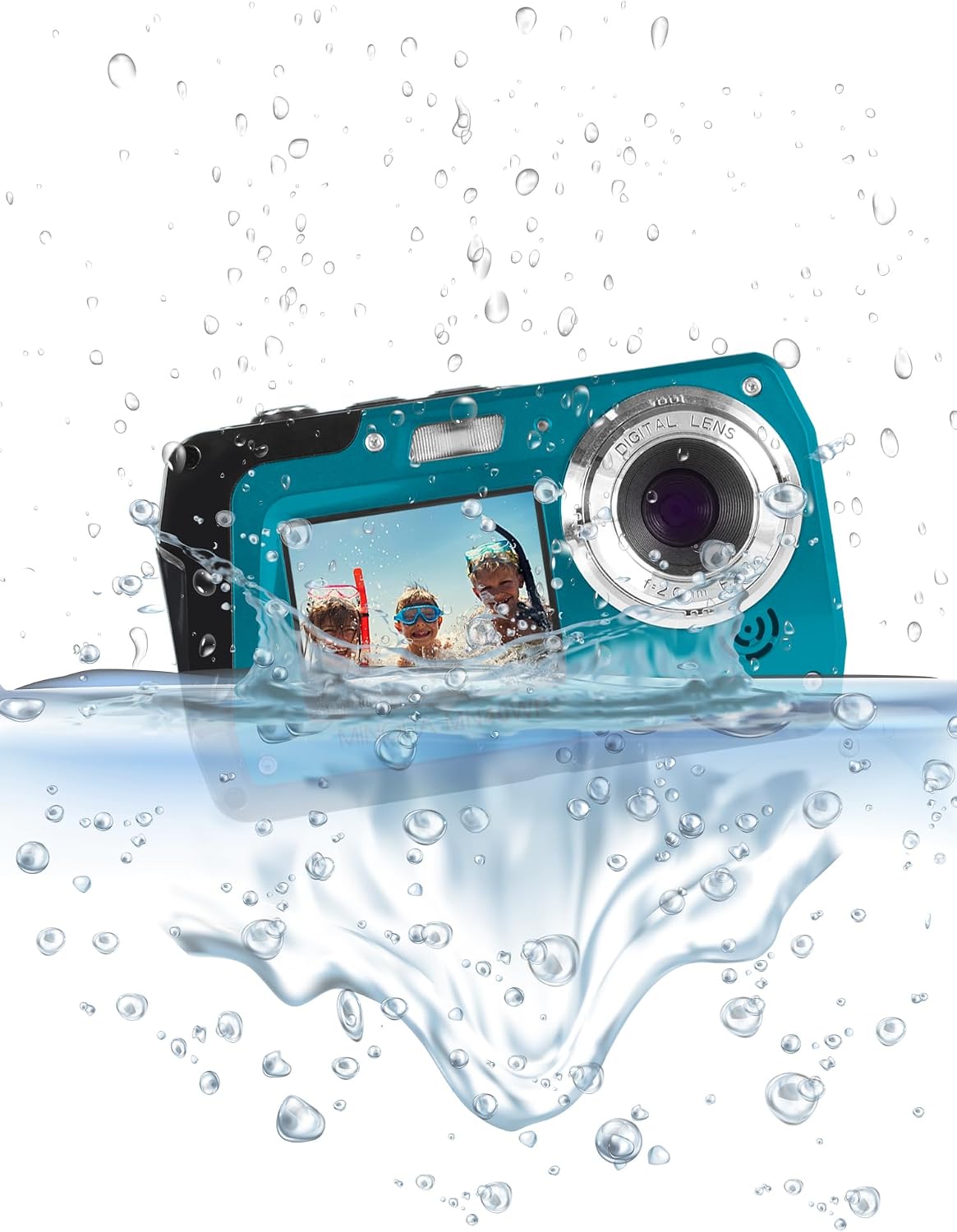 Minolta MN40WP 48MP QHD Dual LCD Screen Waterproof Camera, Blue