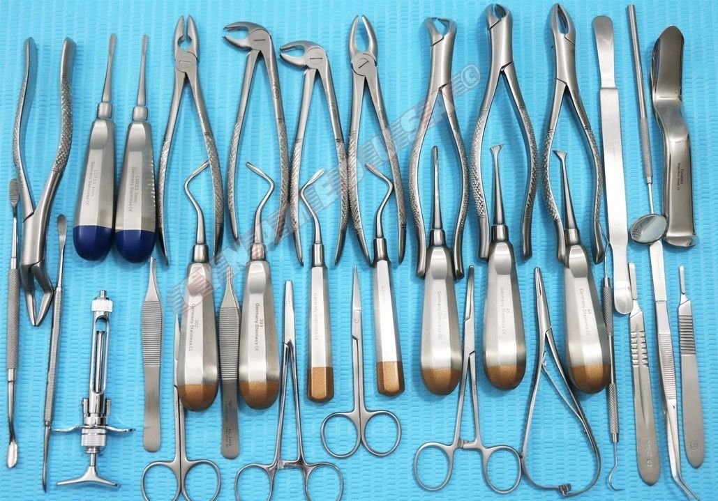 New German Stainless 74 PCS Oral Dental Extraction EXTRACTING Elevators Forceps