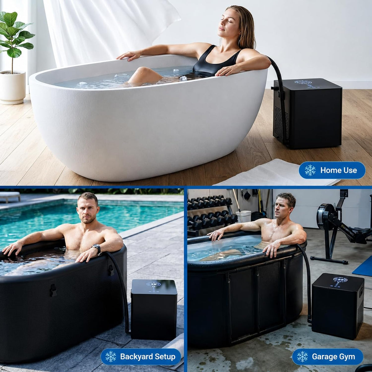 Cold Plunge Chiller Pro, 1/2 HP Drop-in Ice Bath Water Chiller for Any Tub