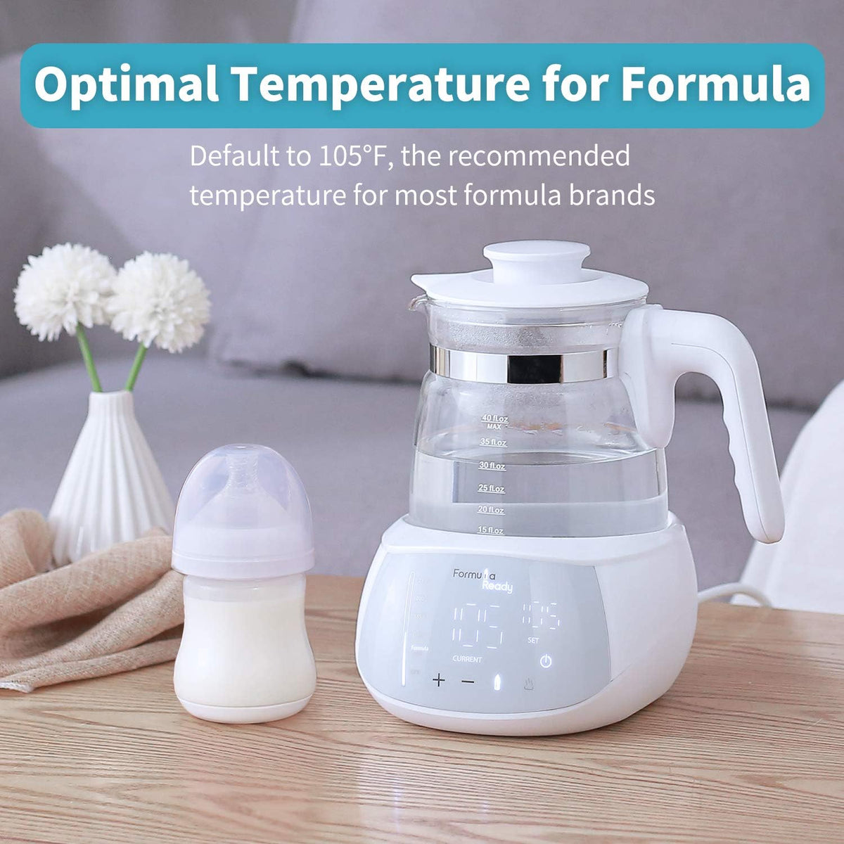 Temperature Control Water Kettle, Instant Water Warmer for Baby Formula, Keep Warm 24/7 Water Dispenser Baby Bottle Maker Formula Machine Ideal for Night Feeding & Formula Prep, BPA Free