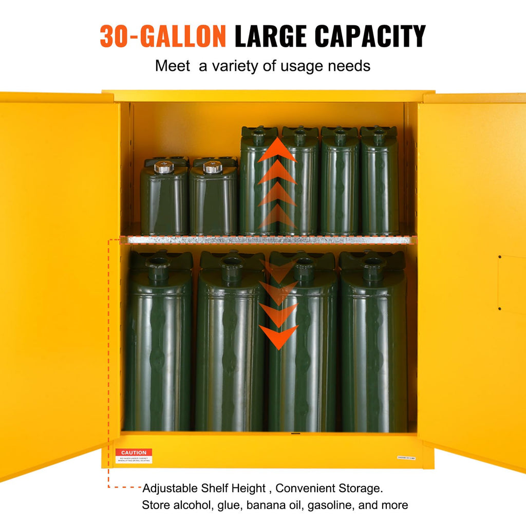 VEVOR Flammable Cabinet, 18" x 18" x 35", Yellow