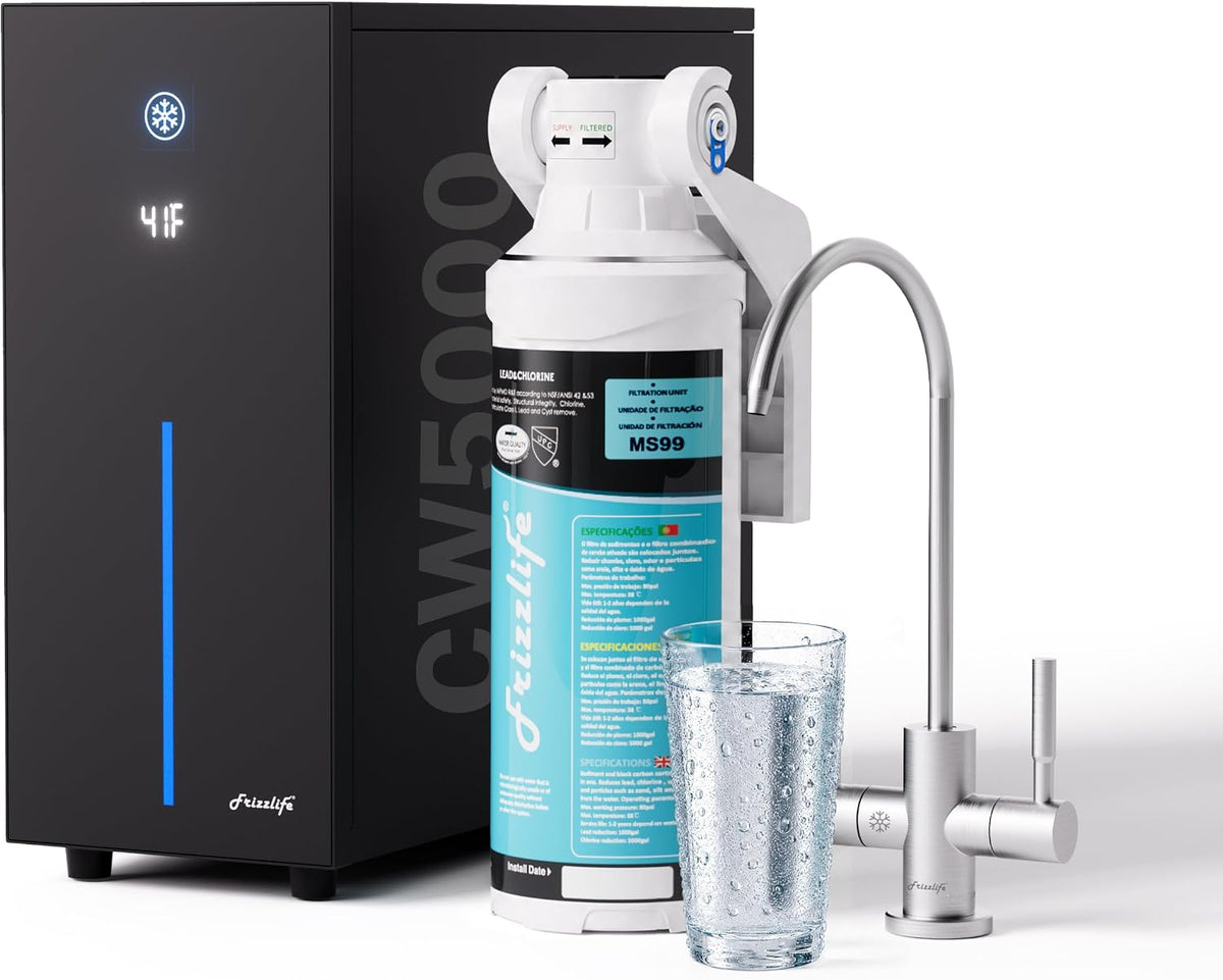 Frizzlife Under Sink Water Chiller Cooling System with Filter, CW5000+MS99