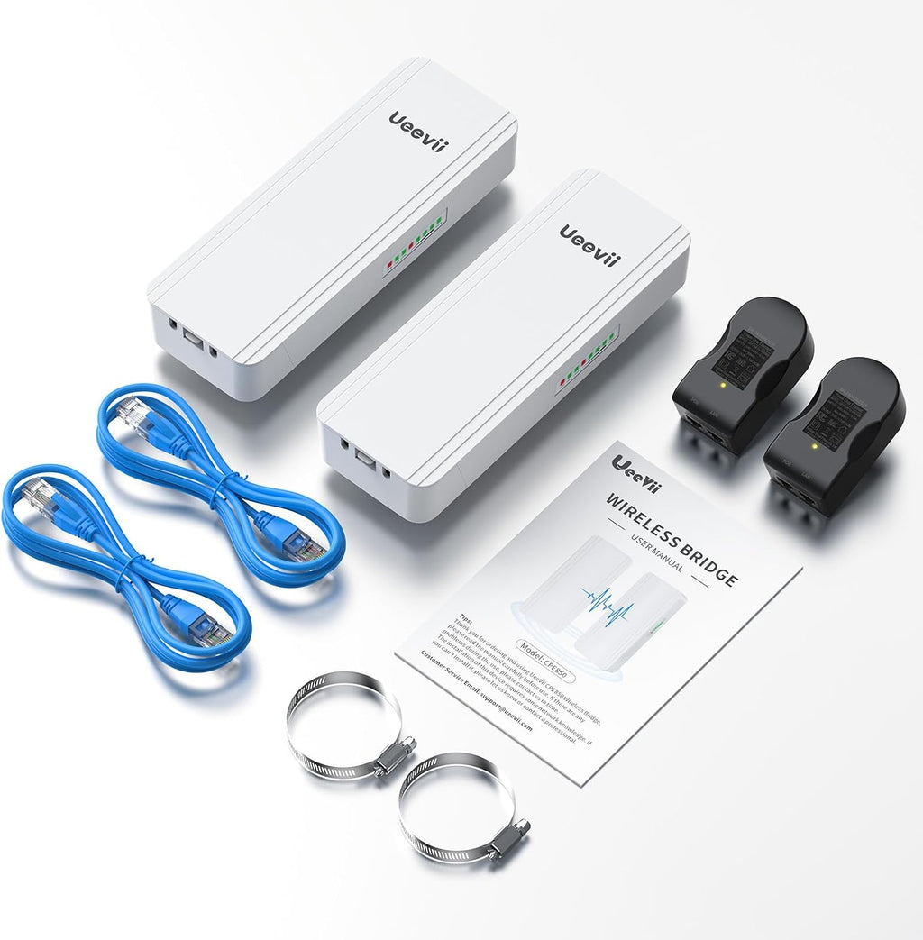 UeeVii 2.4G & 5G Dual Band Wireless Bridge with Dual 1000Mbps Port CPE5824
