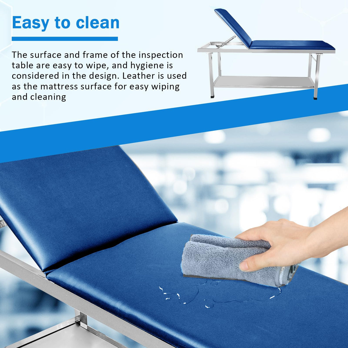 Adjustable Exam Tableï¼Doctor Bed with Folding Legs is Stable and Durableï¼Folding Medical Exam Table Holds 500 lbs for Clinical Examination ãMassage ãSpa BedsãBeauty