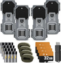 WOSPORTS Mini Trail Camera 4 Pack 32MP 1080P HD Deer Camera with 32GB SD Card Game Cameras with Night Vision Motion Activated Waterproof with Card Reader
