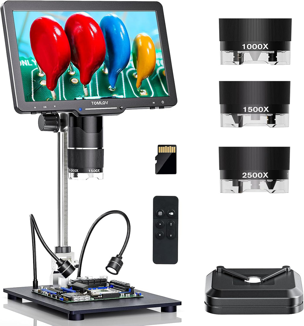 TOMLOV TriL110 3-Lens Digital Microscope 2500Xï¼Full View Coin Magnifier 10"