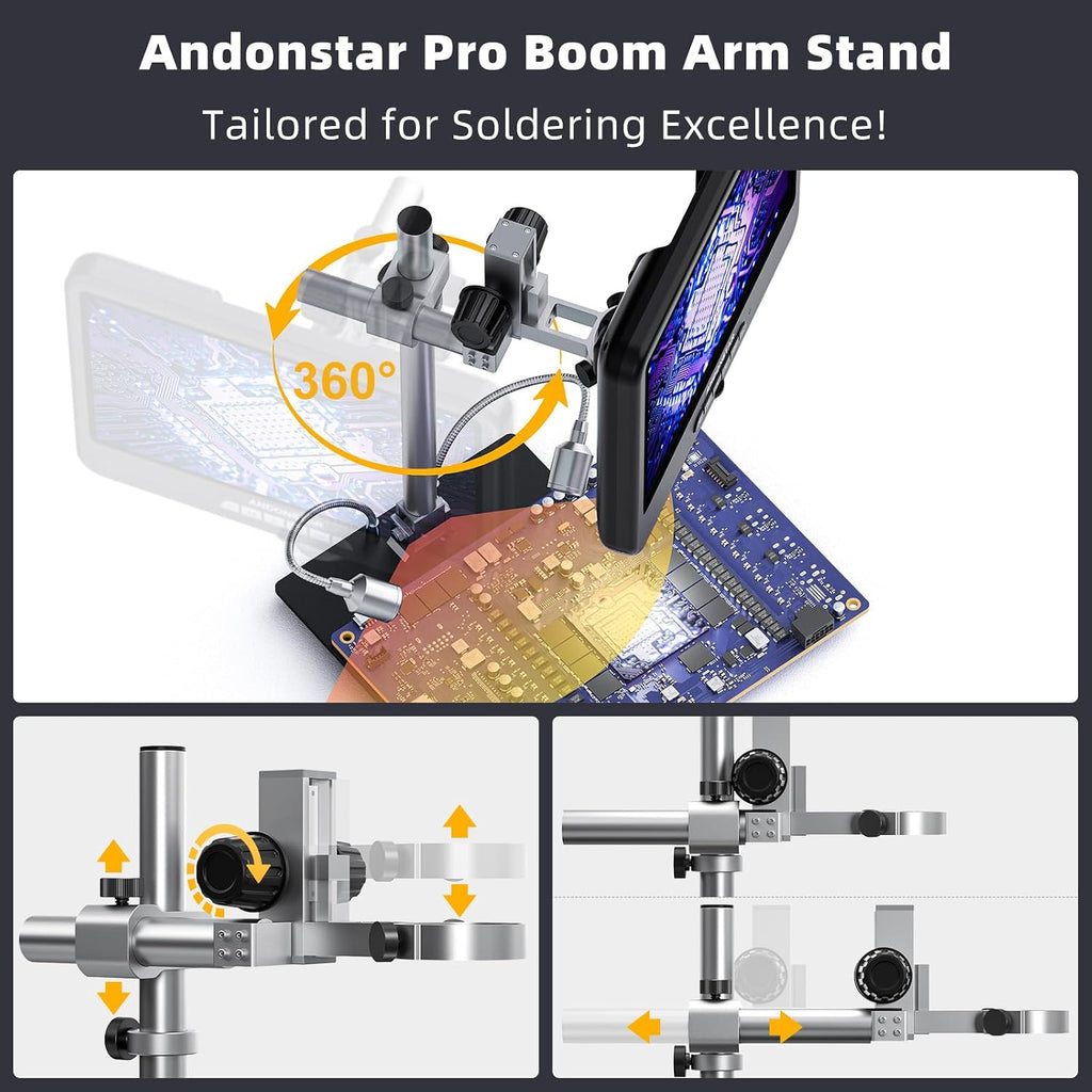Andonstar 4K 30FPS Digital Microscope with 10.1" Screen, 3840P Video Audio