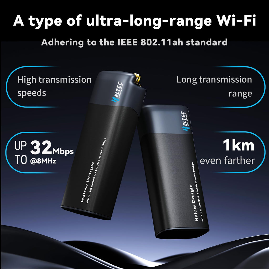 Heltec Automation Wi-Fi HaLow Dongle Wireless Bridge 802.11ah Network Booster Long Range Wireless Access Extender Ethernet Bridge Repeater (STA+HT-H7608)