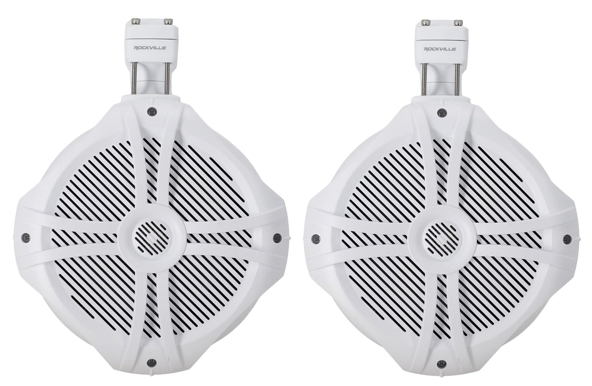 Rockville RWB90B Black 8" 2-Way 4-Ohm Marine Wakeboard Tower Speakers Pair
