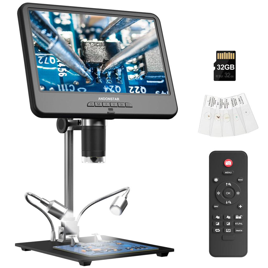Andonstar AD109 Digital Microscope with 10.1" Screen for Soldering Repair