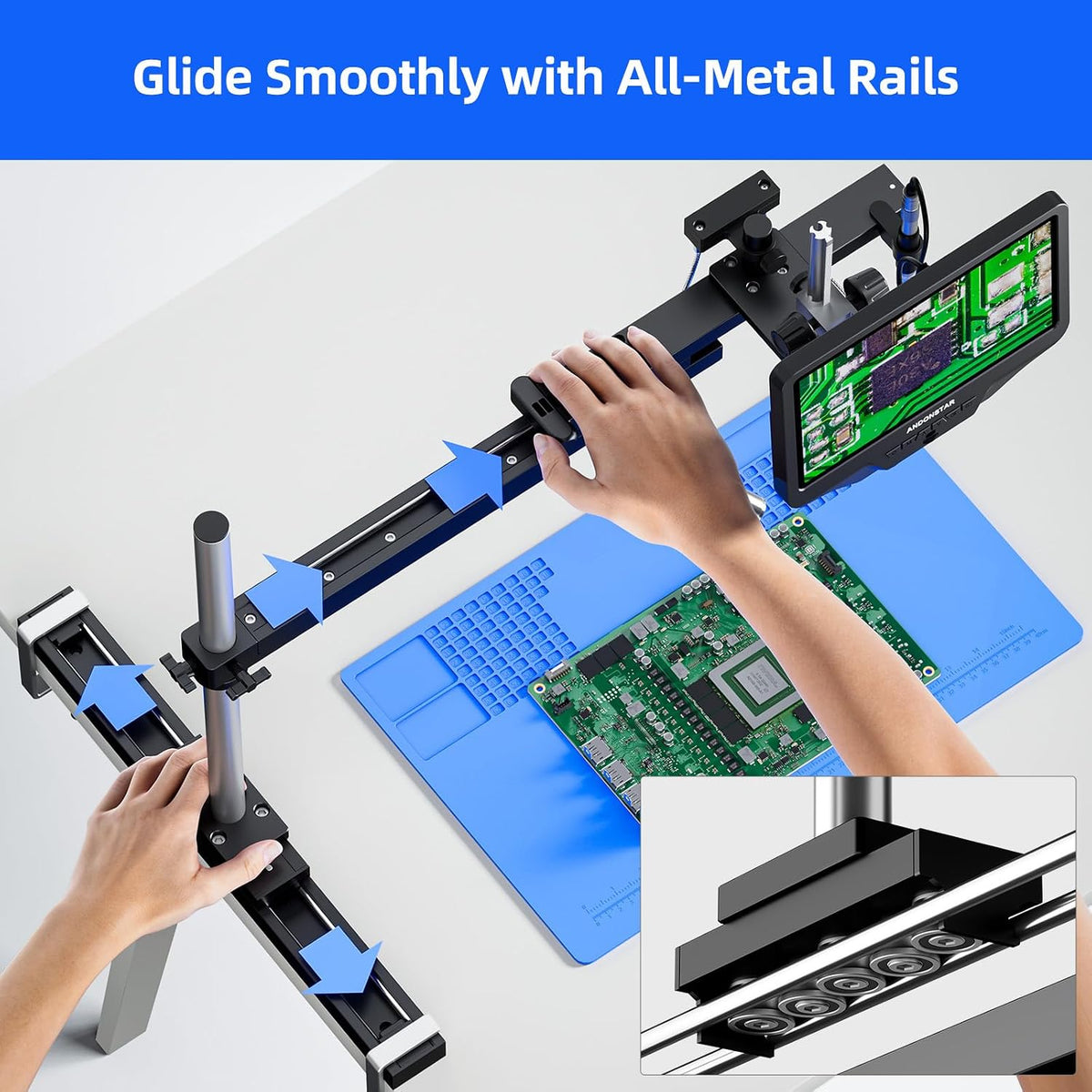 Andonstar AD409 SA 10.1'' HDMI Soldering Digital Microscope with Endoscope