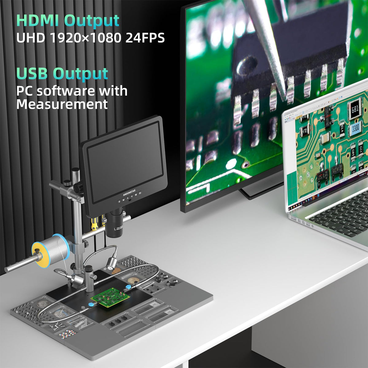 Andonstar AD246S-M Plus 2160P 7'' HDMI Soldering Digital Microscope