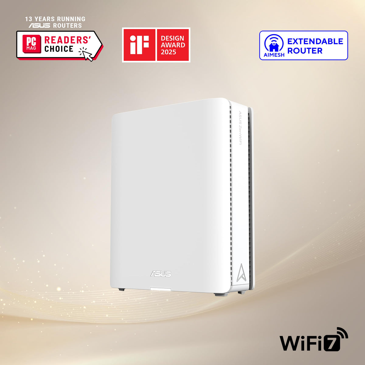 ASUS ZenWiFi BT6 WiFi 7 Mesh Router - Tri-Band, 3k sq. ft. x2 WAN (1 PK)