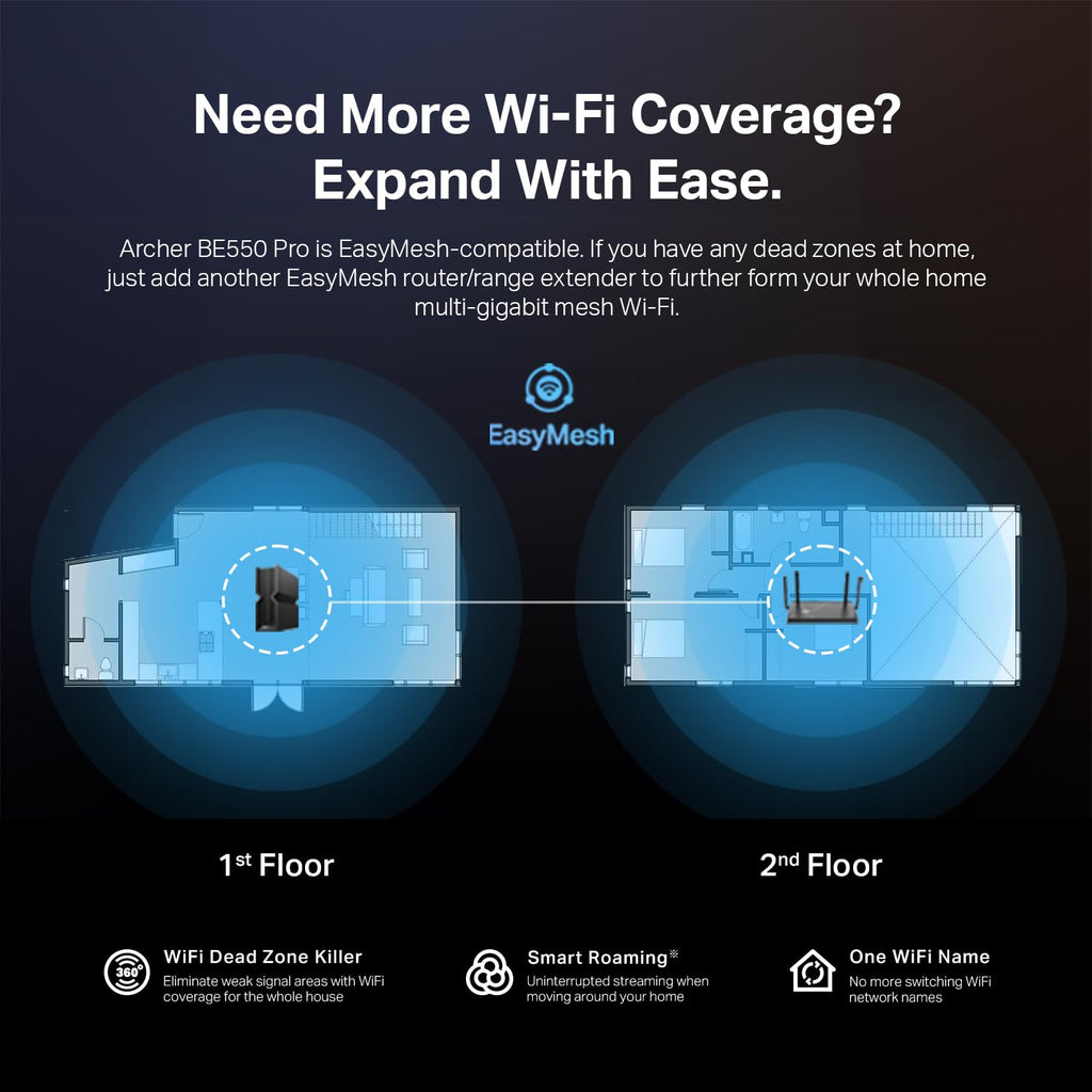 TP-Link Tri-Band BE9300 WiFi 7 Router (Archer BE550)