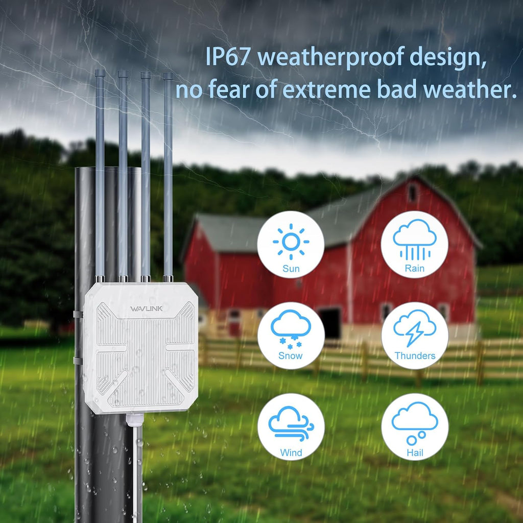 WAVLINK AX3000 Outdoor WiFi 6 Extender Long Range,Outdoor Access Point