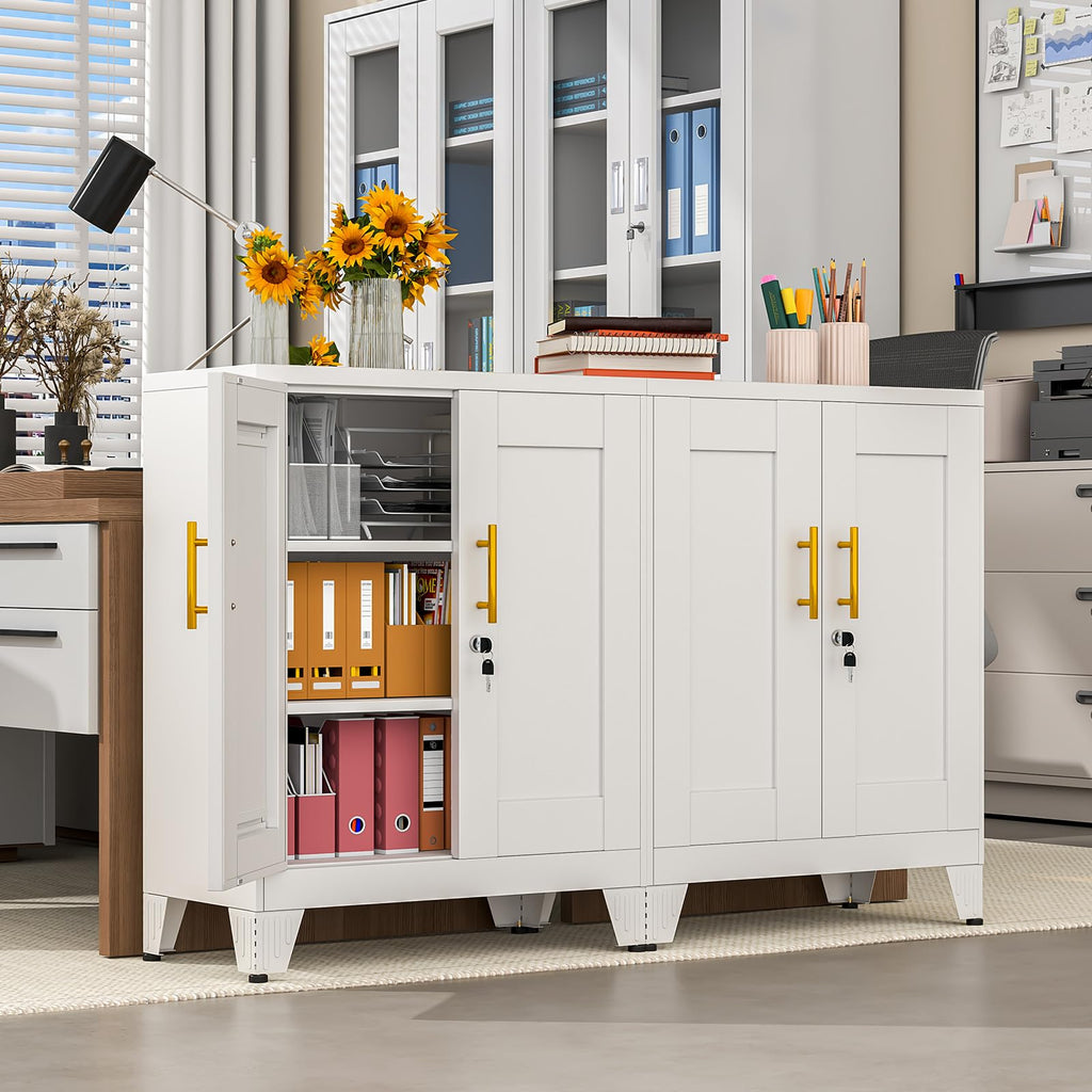 35" Lockable Rolling Metal Storage Cabinet, Steel Employee Storage Locker