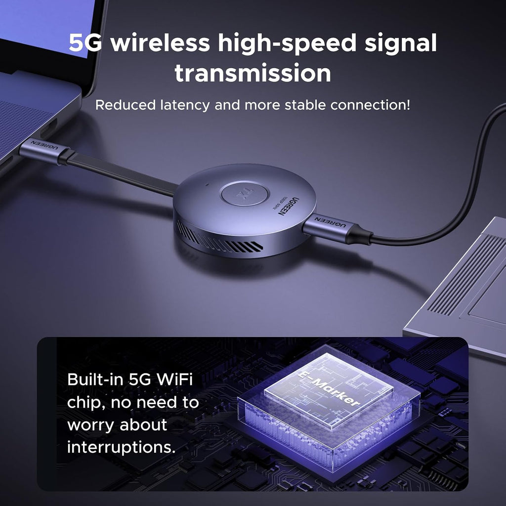 UGREEN Magnetic Wireless USB C Transmitter and HDMI Receiver 164FT/50M