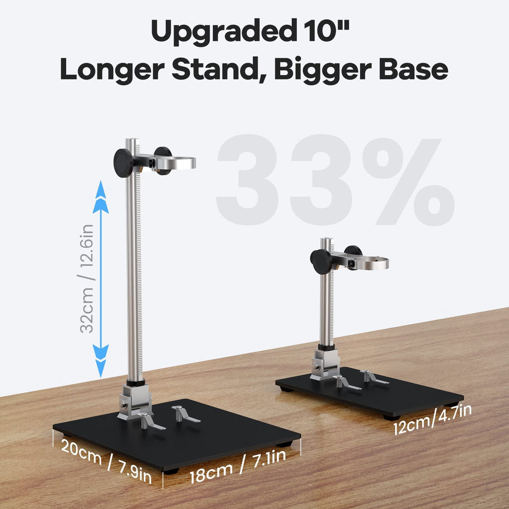 LM109A 10.1" Digital Microscope, Flexible Arm Stand with C-Clamp