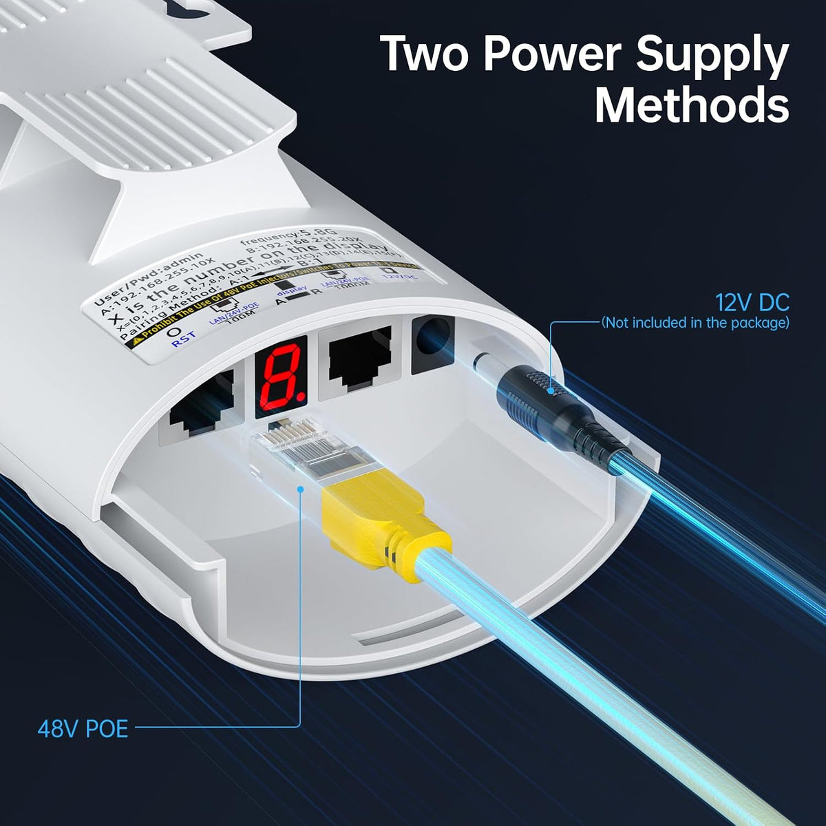 Wireless Bridge for Easy Network Expansion 5.8G 1000Mbps IP65 Waterproof